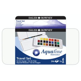131900102 Aquafine 24 Half Pan Watercolour Tin Set