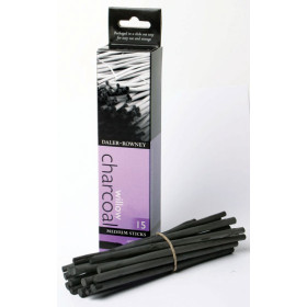 808020015 Daler Rowney Willow Charcoal 15 medium sticks