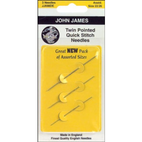 JJ698DEO22 John James Twin Pointed Quick Stitch Needles Size 22