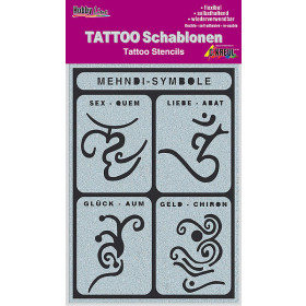 62142 Tattoo Stencil - Mehndi Symbols