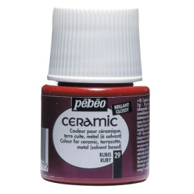 025-029 Pebeo Ceramic Paint Ruby 45ml