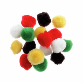 HP3A Pom Poms with Hole 25mm Assorted