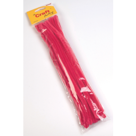 CF145 Chenille Pipe Cleaners 12mm X 30cm Hot Pink