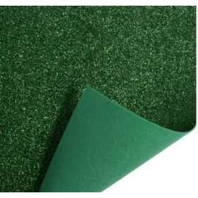GF01/11 Glitter Felt Fabric Sheet  23cm x 30cm Green