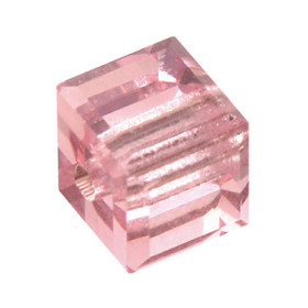 2216427 Swarovski Crystal Cube Light Rose 4mm / 5 pcs