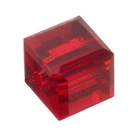 2216421 Swarovski Crystal Cube Siam 4mm / 5 pcs