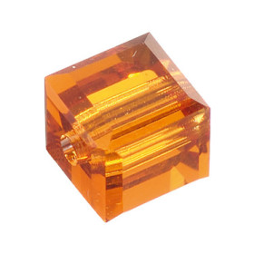 2216434 Swarovski Crystal Cube Topaz 4mm / 5 pcs